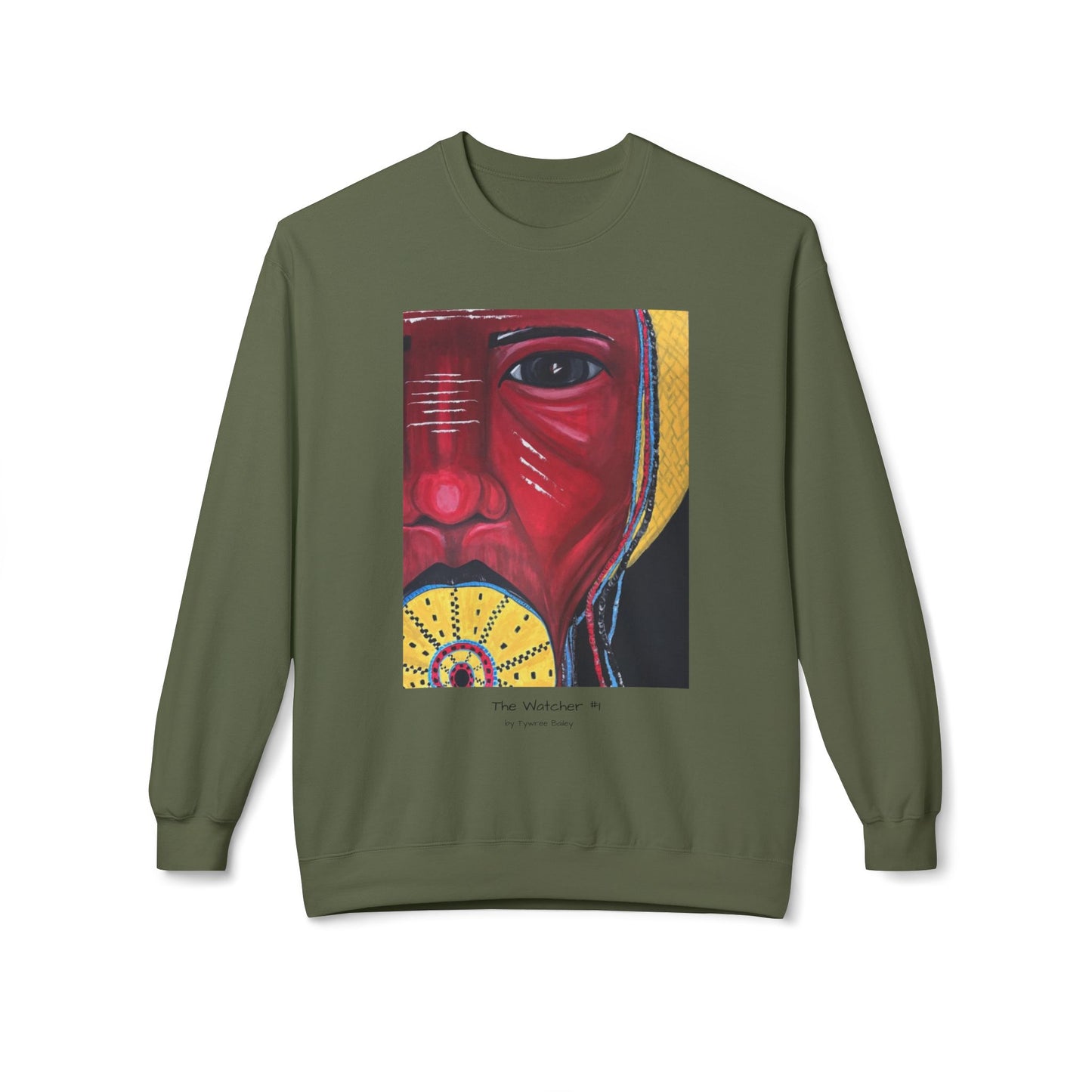 The Watcher #1 - Artist Tywree Bailey - Unisex Midweight Softstyle Fleece Crewneck Sweatshirt
