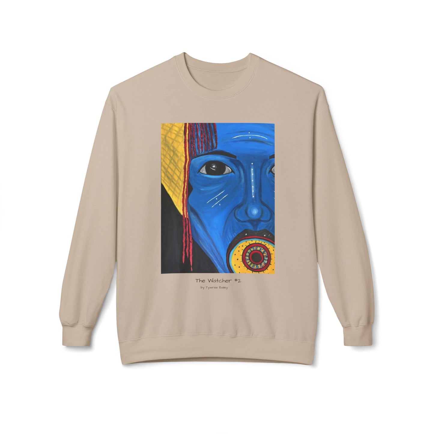 The Watcher #2 - Artist Tywree Bailey - Unisex Midweight Softstyle Fleece Crewneck Sweatshirt
